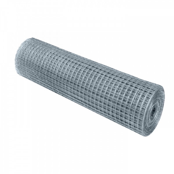 A roll of welded wire mesh roll on white background.