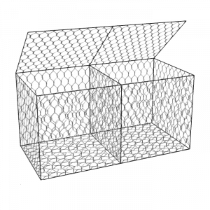 A unit of woven gabion basket on transparent background.